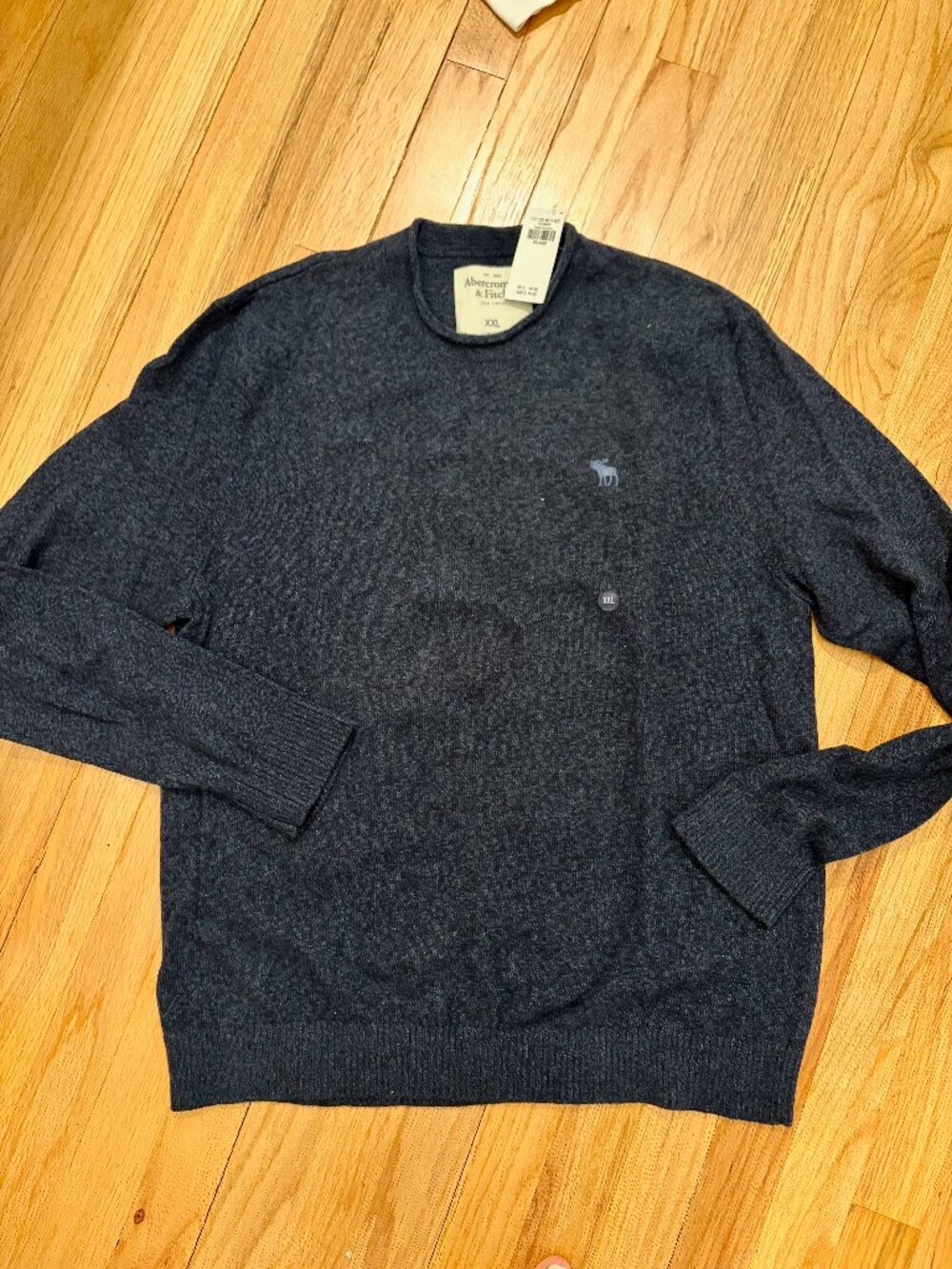 NWT Abercrombie & Fitch Men's Navy Crewneck Sweater XXL